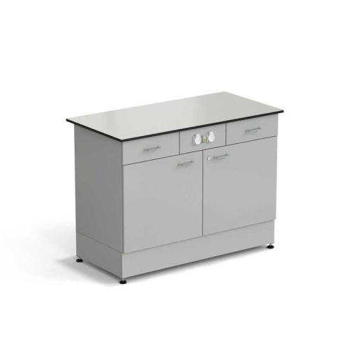 77.0135.10.08-01 Стол-тумба ЭКРОС 1200х600х900 мм 2 двери + 2 ящика с электрикой, раб. поверхность - LABGRADE