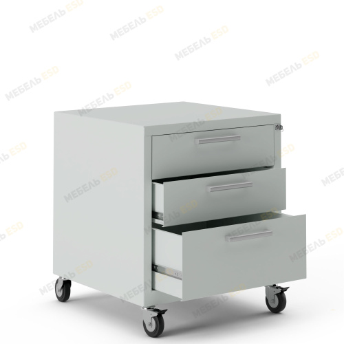 Подкатная металлическая тумба 490x580x610 мм на 3 ящика (Артикул:D3/M)